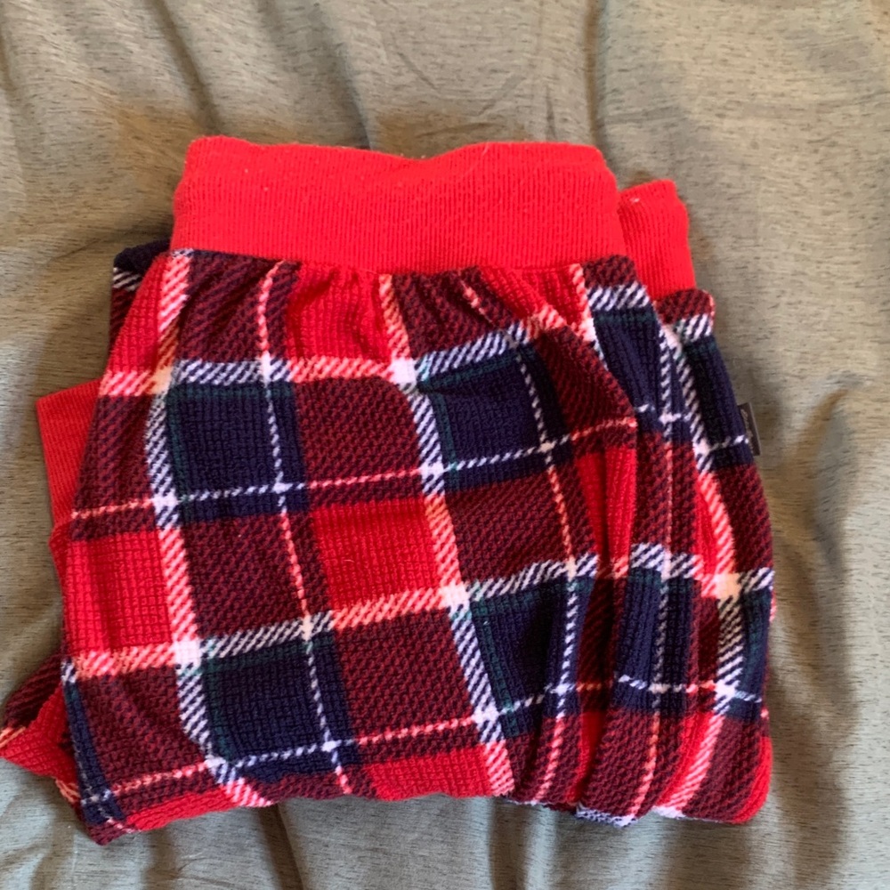 Eddie Bauer Red and Blue Plaid Kids Joggers